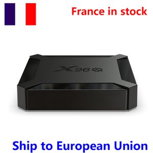 Frankrike i lager 10st X96Q Android 10.0 TV -låda 2GB 1GB RAM 8GB 16GB Smart Allwinner H313 Quad Core och 10 st i8 Backlight KeyBaord Mouse