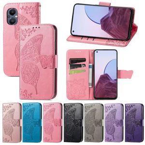 Big Butterfly Wallet Leather Phone Cases For Samsung A03 Core A73 5G A23 5G M33 F23 A13 4G M53 A03S 165.8MM USA Lace Flower Holder Card Slot Flip Cover Print Animal Pouch