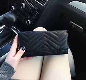 Portafoglio lungo di lusso Classico modello umanoide Borsa da donna Porta carte di credito Pelle trapuntata Portafogli da donna rettangolari ricoperti Borse Portamonete con sacchetto per la polvere e scatola