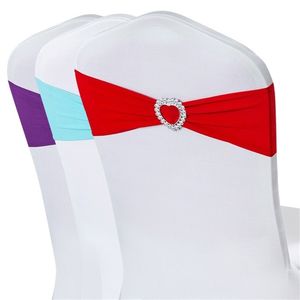 50pcs Spandex Lycra Wedding Chair Cover Sash Bands Wedding Party Birthday Chair Decor Royal Blue Red Black White Pink Purple T200601