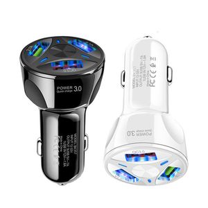 QC3.0 Quick Car Charger 3 Ports USB зарядка 12 В / 24 В вход 5 В выходной универсальный мобильный телефон быстрый зарядки адаптер питания автомобильные продукты