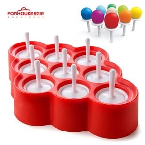 Ice Cube Tray Mini Pop 9 Pieces Miniature Popsicle Molds Cream Makers Silicone Frozen Mold 220509