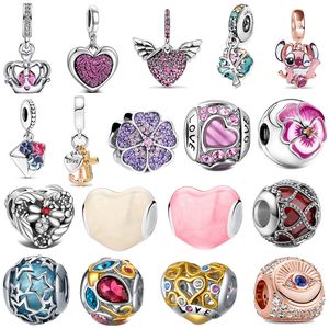 Lüks S925 Sterling Gümüş Boncuklar Takılar Klasik Tasarımcı Aşk Kalp Boncuklu Diy Kolye Orijinal Fit Pandora Premium Bilezik Mücevher Hediyeleri Kadınlar İçin