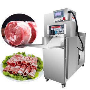 Kommersiell numerisk kontroll Mutton Roll Slicing Machine Electric Fat Beef Meat Slicer Automatisk frysta köttplaner Slicer