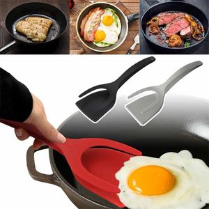 2in1 إكسسوارات المطبخ أدوات أدوات عجة ملعقة سليكون لنخب فطيرة بيض الوجه ملقط Cocina 220813