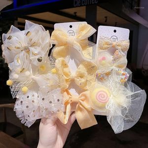 Аксессуары для волос 3pcs/Set Girls Kawaii блеск бабочка цветочные шпильки