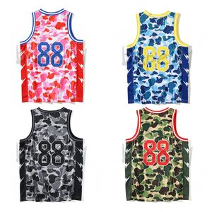 Zomer heren basketbal t shirt vest mode ontwerper camouflage patroon mouwloze T-stukken Aziatische maat m-3xl