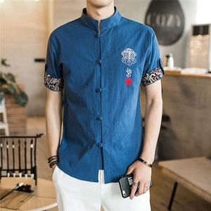 Abbigliamento etnico Camicia cinese 2022 S Estate Ricamo Tangsuit Wushu Abiti maschili Stile vintage tradizionale per uomo TopEtnico