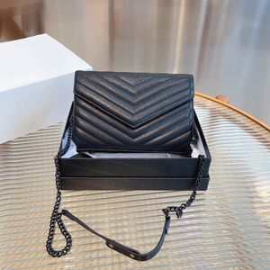 Klasyczna kawiorowa klapka na ramię worki na ramię Lady Sling v kształt pikowany kultowy portfel mody na łańcuchowej kopercie w torbie luksusowa samica