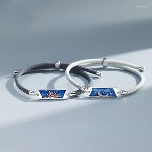 Bracelets de amantes da cadeia de links para homens e mulheres design de nicho de corda de mão de mão de mão de mão solar estrelas da lua solar Inte22
