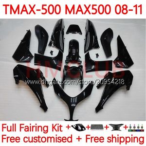 Injektionsmögelkropp för Yamaha T-MAX500 TMAX-500 MAX-500 T 08-11 Kroppsarbete 32NO.10 TMAX MAX 500 TMAX500 MAX500 08 09 10 11 XP500 2008 2009 2010 2011 FAIRINGS GLOSS Black