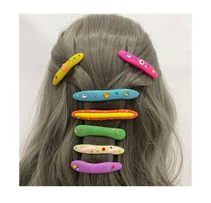 2022 neue Candy Farbe Harz mit Strass Frühling Clip Haar Clips Haarspangen für Mode Mädchen Haar Schmuck Zubehör Großhandel