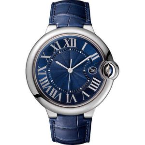 Carrello da uomo da uomo da uomo diamante orologio diamantato in pelle per il tempo libero palloncino blu meccanico 28-33-36-40-42mm MOISSANITEKGMP femminile 769669