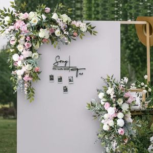 Decorative Flowers & Wreaths Simulation Flower Arrangement El Wedding Props Background Board Triangle Row Door Hanging FlowersDecorative