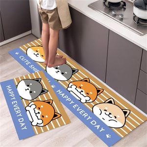 Mattor Shiba Inuthick Washable Non-Slip Kitchen Rug Entrance Doormat Bedroom balkong Tryckt golvmatta badrum hem dekoration rugcarpe