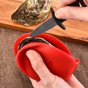 Oyster Shucking Clamp Supporto per ostriche in silicone Easy Oyster Opener Guanti da cucina Pizzico Grip per Shell Hand Guard Opening Tool LX4806