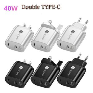 Comincan Caricabatterie rapido Dual PD USB Type-C QC 3.0 da 40 W per iPhone 13 12 11 Pro Max Adattatore da viaggio universale