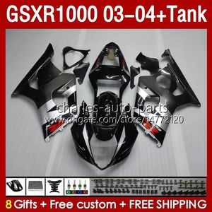 OEM Fairings & Tank For SUZUKI GSXR-1000 K 3 GSX R1000 GSXR 1000 CC black grey blk 03-04 Body 147No.7 1000CC GSXR1000 K3 03 04 GSX-R1000 2003 2004 Injection mold Fairing kit