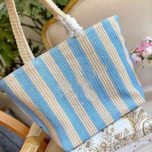 Straw Beach Bags Knitting Handbag Embroidered Letters Women Tote Shoulder High Quality Shopping Bucket Spring Outting 220812