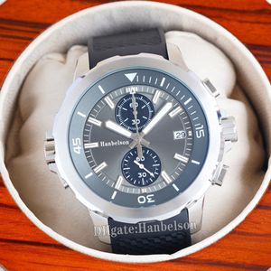 Mens Gri Yüz Japonya Kuvars Hareketi Tam Çalışma Kronograf SATINLARILIK ÇELİK TASARIMI ERKEK SWERTWATCH SPOR Kauçuk Kayış 44mm