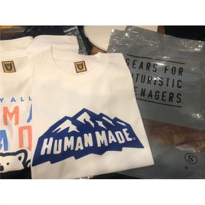 T-Shirts, lockerer Rundhalsausschnitt, bedruckte Baumwolle, Nigo HUMAN MADE, japanische Snow Mountain, kurzärmelige Herren- und Damen-T-Shirts