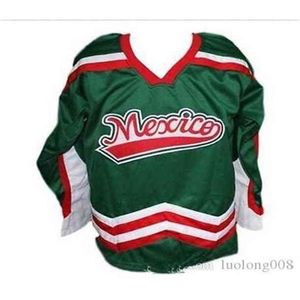 C26 Nik1 2020 Vintage Mexiko Hockey Jersey Stickerei genäht Passen Sie Trikots mit beliebiger Nummer und Namen an