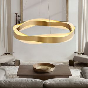 220v moderno lampadario post-moderno oro spazzolato rotondo lampada a sospensione soggiorno loft lustro design creativo lampadario a soffitto
