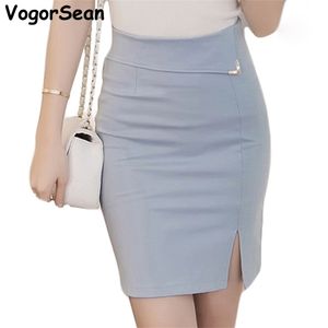 Womens Skirt Hem Cross Fold Sexy Wrap Short Banded Waist Draped Cut Out Slim Pencil Skirts Jupe For Work OL Lady 210311