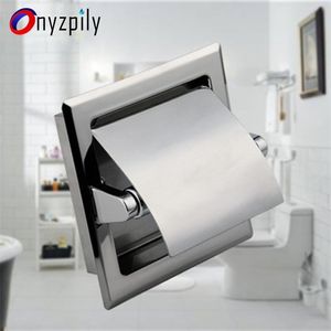 Onyzpily badrum toalettpappershållare krom finish rostfritt stål vävnadslåda hållare krom svart vägg monterad 200923