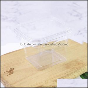 cake shop Cupcake Bakeware Kitchen Dining Bar Home Garden Disposable Numerous Layers Cake Box Square Bento Pudding Mousse Transparent Plastic Packi