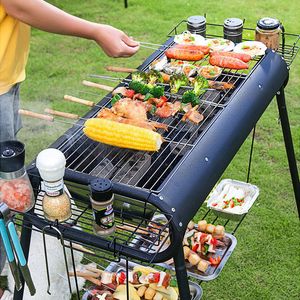 Portable Outdoor BBQ Grill Patio Camping Picnic Barbecue Stove Suitable For People Charcoal Grills Table