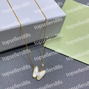 Goldkette Mit Smaragdanhänger großhandel-Mode Diamond Butterfly Anhänger Halsketten weibliche Designerschmuck Schmuckkraft Halskette Frau Schlüsselbeinkette Geschenk für Mädchen hochwertiger Hals