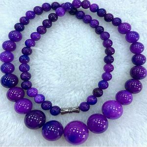 Ny 6-14mm lila afria sugilite ädelstenar runt pärlor smycken halsband 18 