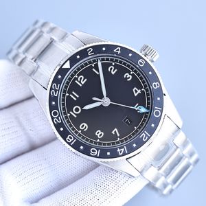 W pełni automatyczny zegarek Mężczyznowe zegarki mechaniczne Modna zegarek ze stali nierog nierdzewna Pasek ze stali nierdzewnej Montre de lukse 42 mm zegarek na rękę kalendarz Wodoodporny es