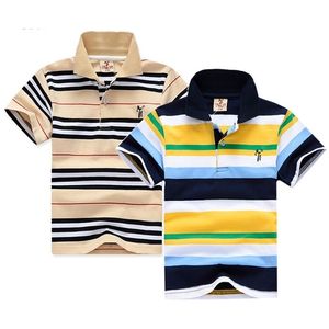 1 12 lat chłopcy z krótkim rękawem top koszulki koszulka dla dzieci Tshirt Summer Piękne bawełniane topy w paski koszulki ubrania 220620