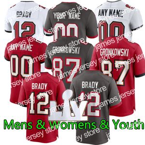 New # 12 Tom Brady Rob Gronkowski Chris Godwin Football Jersey Mike Evans Devin White Joe Tryon Lavonte David Kyle Trask Tristan Wirfs John Lynch