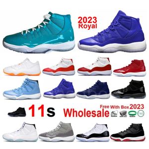 Royal 11 Chicago 11s Cherry Basketball Shoes Men Pantone Animal Instinct 72-10 25th Anniversary Space Jam Concord Cool Grey Cap and Gown Sneakers With Box Gamma Bule