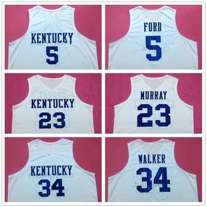 Nikivip Kentucky Wildcats College UK DEVIN BOOKER 1バスケットボールジャージーラジョンロンド4トラビスフォード5ジャマルマレー23ケニーウォーカー34男子ステッチ