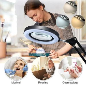 Wholesale tattoo lamps for sale - Group buy Table Lamps X Illuminated Magnifying Light Lamp LED Glass Lights Reading Eyebrow Tattoo Embroidery Repair Soldering Iron