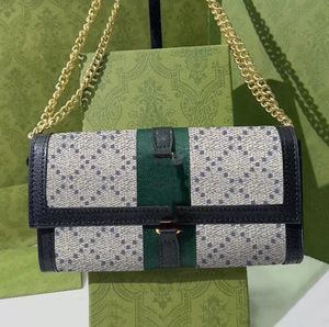 Designer łańcuchowa torba na ramię torebki torebki torebka na płótnie skóra push mody litery banknot klip karty kredytowej Uchwyt Kobiet Kobiet Crossbody Bag
