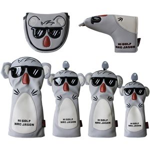 Golf Headcover Koala STLYE Golf Head Cover for Driver Fairway Hybrid Putter Pu skórzana ochrona