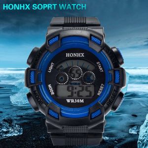 Sports Watches Alarm Date LED Fashion 30M Waterproof Silicone Band Wristwatches Clock Digital Montre