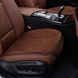 Bilsäte täcker bakre bakre omslag kort plysch icke-halk vinter auto protector mat pad universal andas kudde fit lastbil van SUV