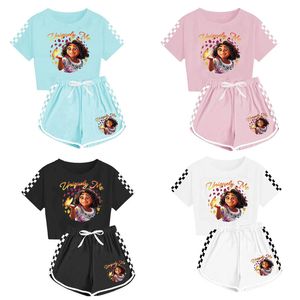 Encanto Mirabel cosplay kostymer t shirt kjolväska sätter fancy barn födelsedag karneval party kläder 2 st pajamas kostym 220714