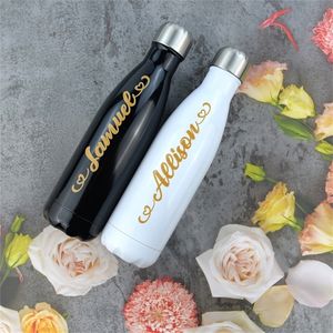 500 ml 커스텀 개인화 된 스테인리스 스틸 진공 플라스크 thermos 컵 스포츠 물병 사이클링을 위해 차갑게 유지 220707