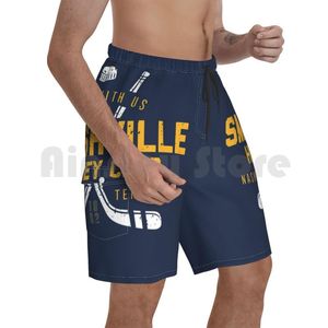 Herren Shorts Beach Smashville Hockey Club Vintage Shirt Perfect Special Playoff Time FanHerren