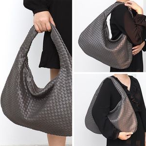 Evening Bags Brand Vegan Leather Hobo Bag Handmade Woven Casual Female Handbag Big Capacity Patchwork Zipper Women Shoulder BagsEvening