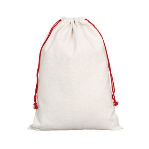 Sacchi di Babbo Natale vuoti per sublimazione Borsa con coulisse personalizzata fai-da-te Borse regalo di Natale Tasca per trasferimento di calore WLL1545