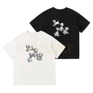 Summer Men Womens Designer T Shirts Mens Fashion Cute Dog Print Tees Par Peeple Outs Outs Out Short Sleeve Clothes Asian Size S-L