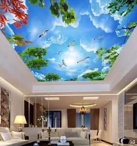 Sky 3D Decken Wandbild Tapete für Wohnzimmer Schlafzimmer Decken Wandkleher Papier PEINT 3D -Wandbilder Foto Hintergrundpapier